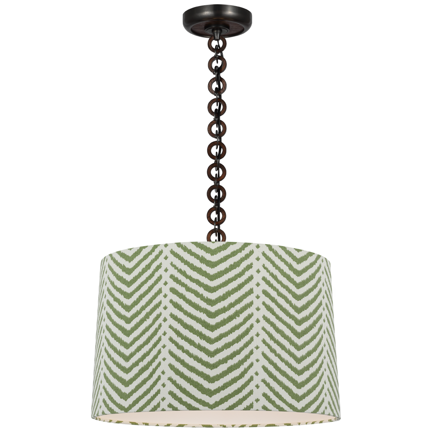Evelyn 19" Hanging Shade | Bronze and Natural Oak | Schumacher Verde La Jolla Shade