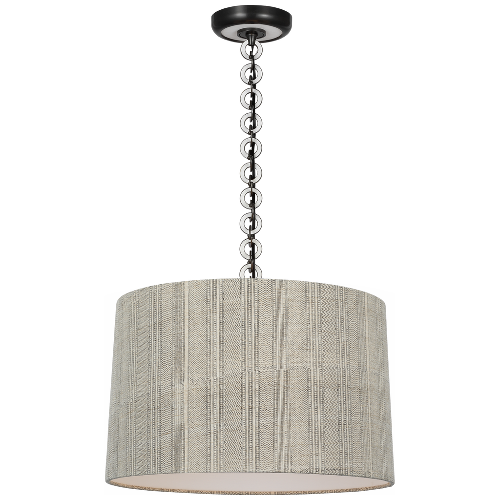 Evelyn 19" Hanging Shade | Bronze and White Oak | Schumacher Natural Mohave Shade