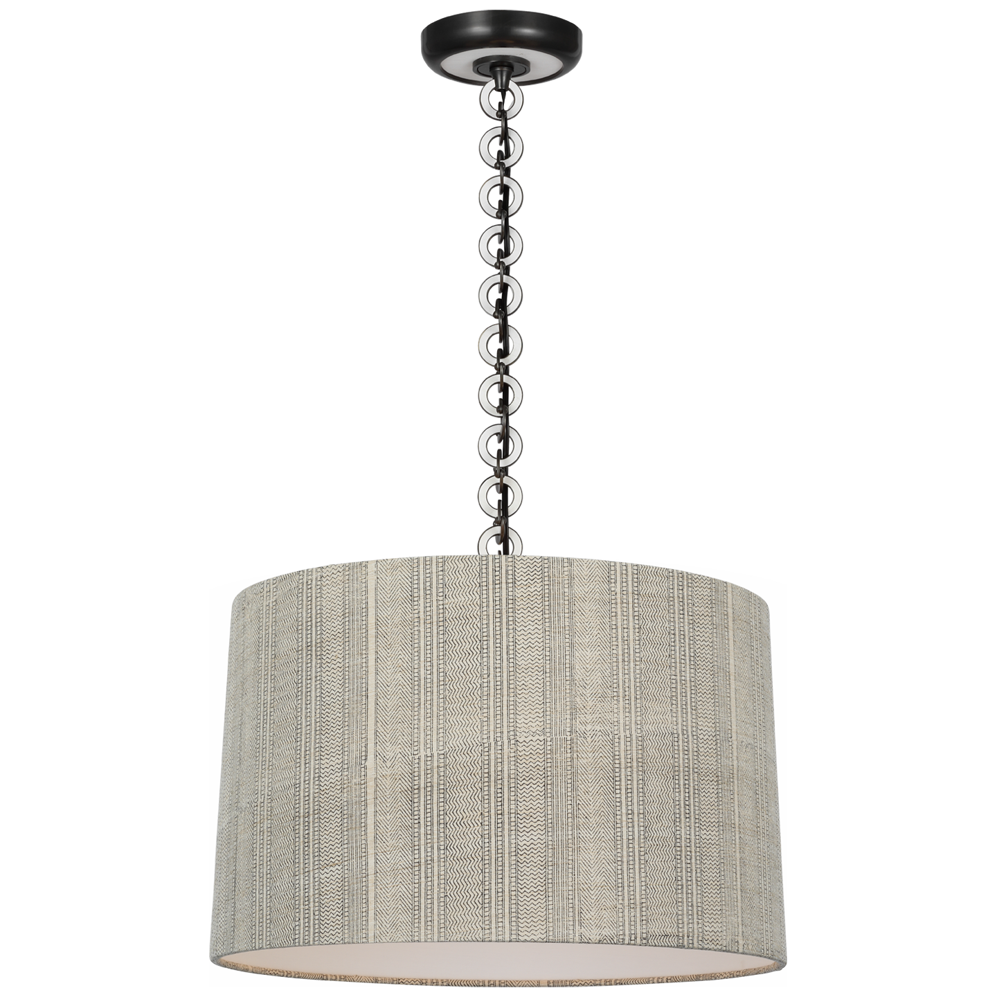 Evelyn 19" Hanging Shade | Bronze and White Oak | Schumacher Natural Mohave Shade