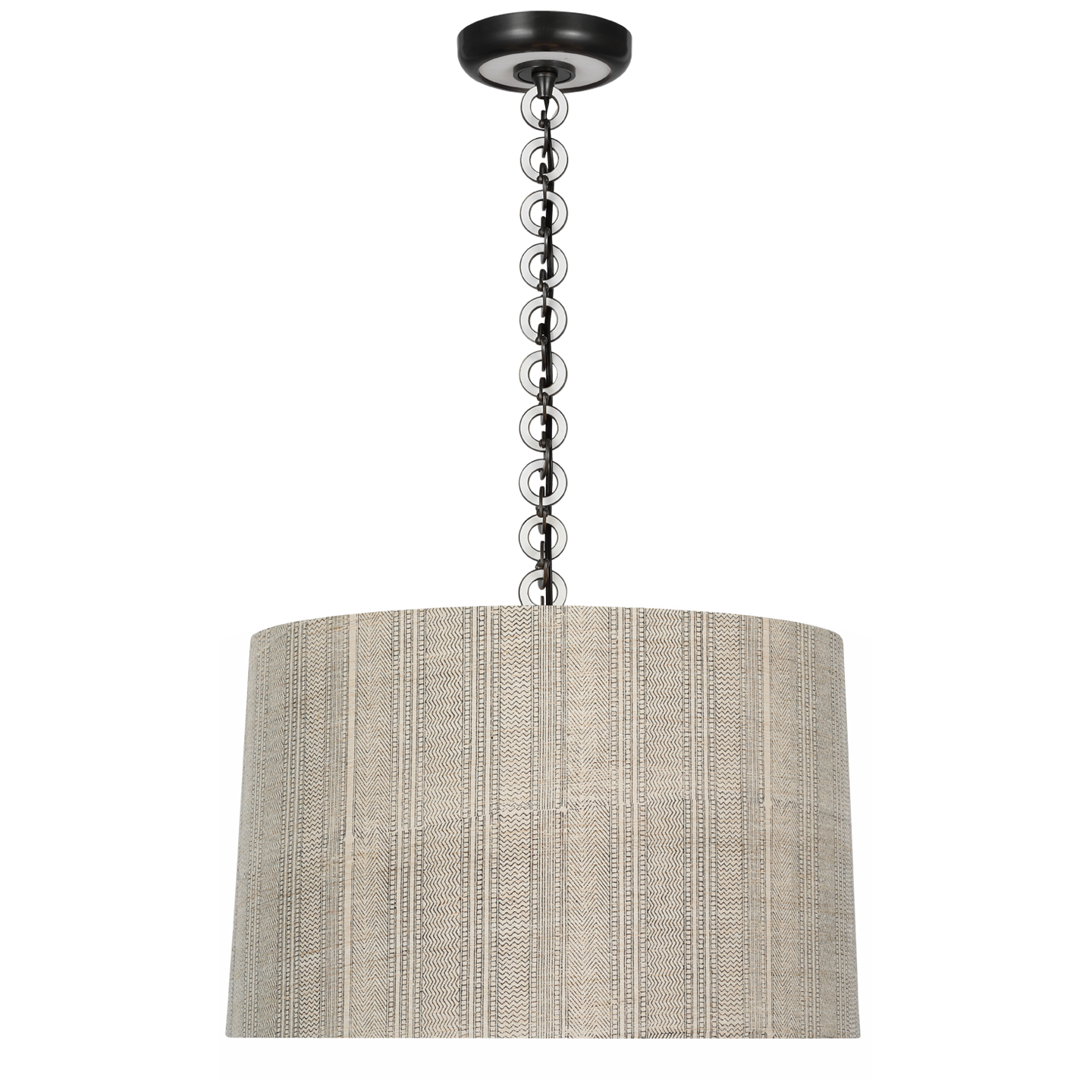 Evelyn 19" Hanging Shade | Bronze and White Oak | Schumacher Natural Mohave Shade
