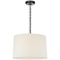 Evelyn 19" Hanging Shade | Bronze and White Oak | Linen Shade