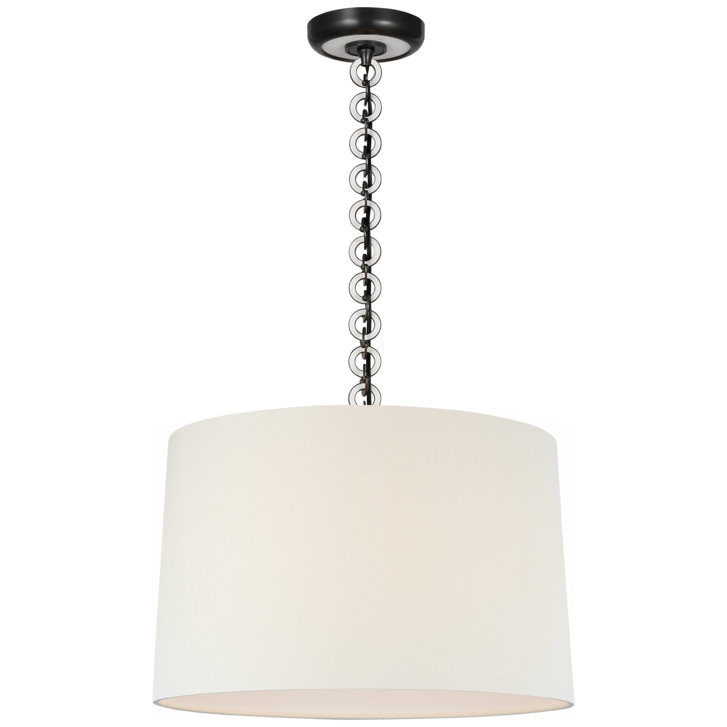 Evelyn 19" Hanging Shade | Bronze and White Oak | Linen Shade