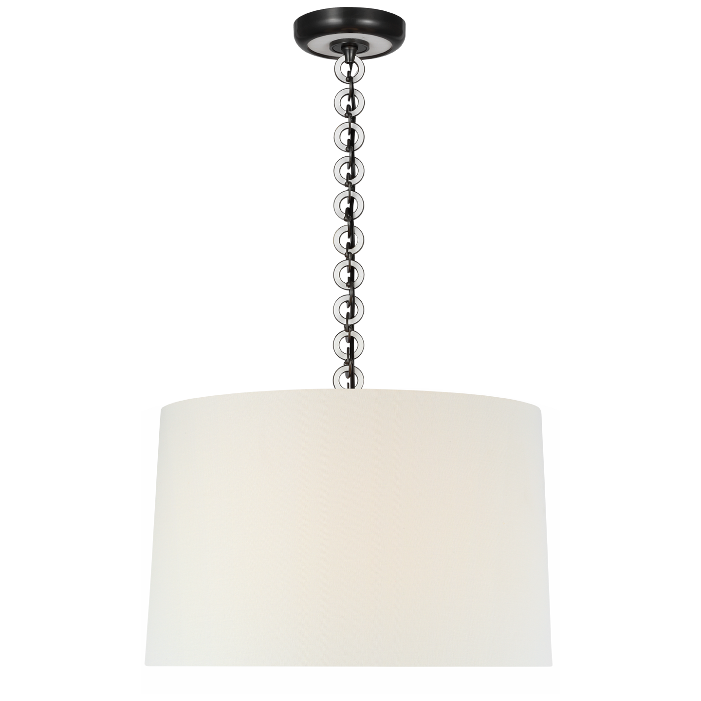Evelyn 19" Hanging Shade | Bronze and White Oak | Linen Shade