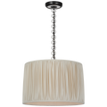 Evelyn 19" Hanging Shade | Bronze and White Oak | Champagne Silk Pleated Shade