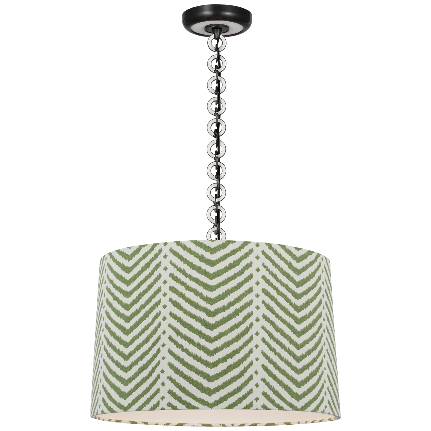 Evelyn 19" Hanging Shade | Bronze and White Oak | Schumacher Verde La Jolla Shade