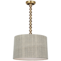 Evelyn 19" Hanging Shade | Hand-Rubbed Antique Brass and Natural Oak | Schumacher Natural Mohave Shade