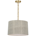 Evelyn 19" Hanging Shade | Hand-Rubbed Antique Brass and White Oak | Schumacher Natural Mohave Shade