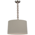 Evelyn 19" Hanging Shade | Polished Nickel and Natural Oak | Schumacher Dove Soho Weave Shade