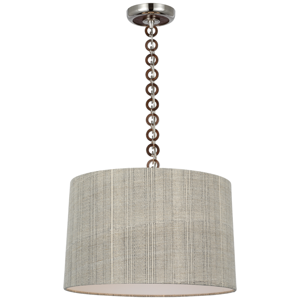 Evelyn 19" Hanging Shade | Polished Nickel and Natural Oak | Schumacher Natural Mohave Shade