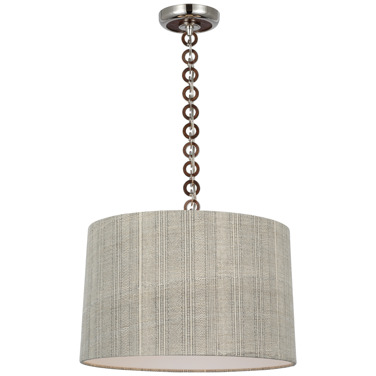 Evelyn 19" Hanging Shade | Polished Nickel and Natural Oak | Schumacher Natural Mohave Shade