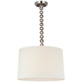 Evelyn 19" Hanging Shade | Polished Nickel and Natural Oak | Linen Shade