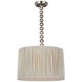 Evelyn 19" Hanging Shade | Polished Nickel and Natural Oak | Champagne Silk Pleated Shade
