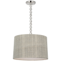 Evelyn 19" Hanging Shade | Polished Nickel and White Oak | Schumacher Natural Mohave Shade
