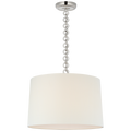 Evelyn 19" Hanging Shade | Polished Nickel and White Oak | Linen Shade