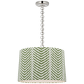 Evelyn 19" Hanging Shade | Polished Nickel and White Oak | Schumacher Verde La Jolla Shade