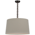 Evelyn 25" Hanging Shade | Bronze and Natural Oak | Schumacher Dove Soho Weave Shade
