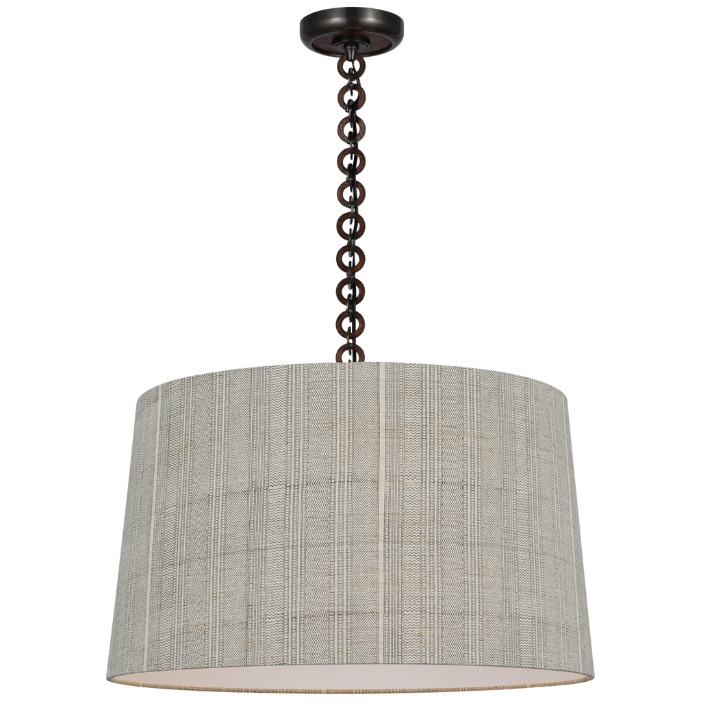 Evelyn 25" Hanging Shade | Bronze and Natural Oak | Schumacher Natural Mohave Shade