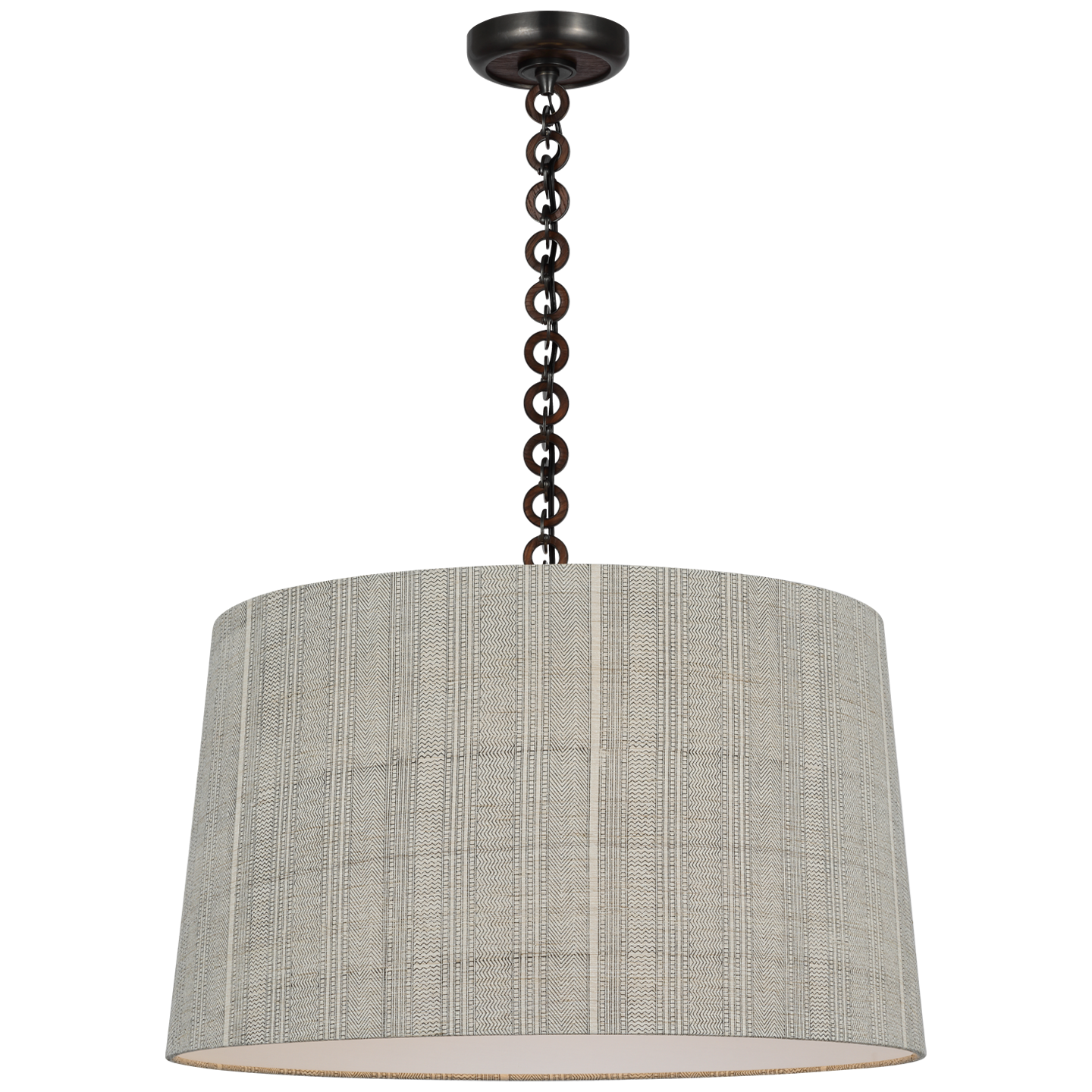 Evelyn 25" Hanging Shade | Bronze and Natural Oak | Schumacher Natural Mohave Shade