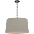 Evelyn 25" Hanging Shade | Bronze and White Oak | Schumacher Dove Soho Weave Shade
