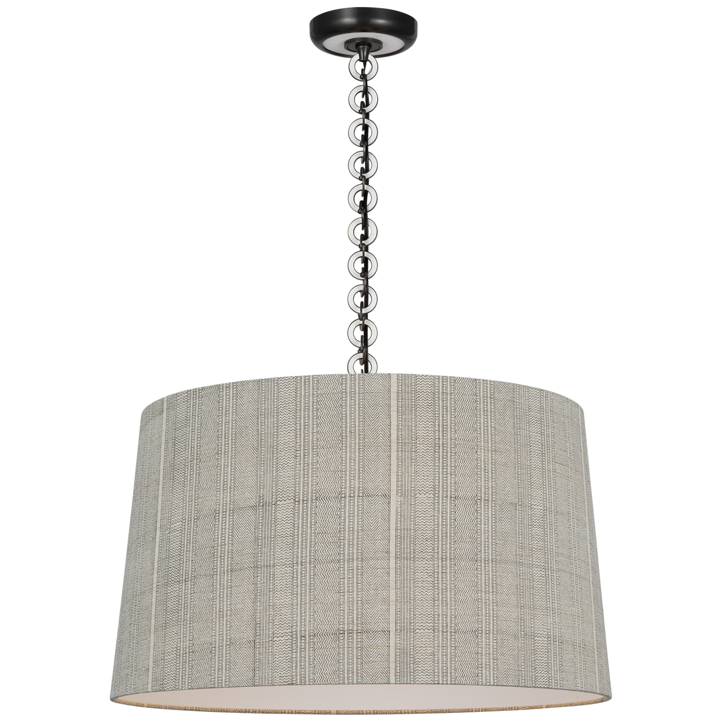 Evelyn 25" Hanging Shade | Bronze and White Oak | Schumacher Natural Mohave Shade