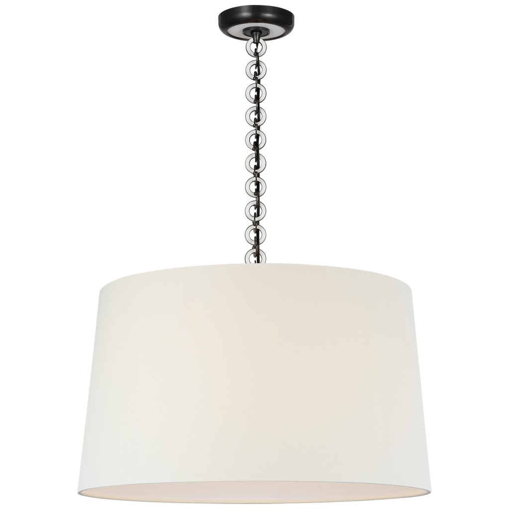 Evelyn 25" Hanging Shade | Bronze and White Oak | Linen Shade