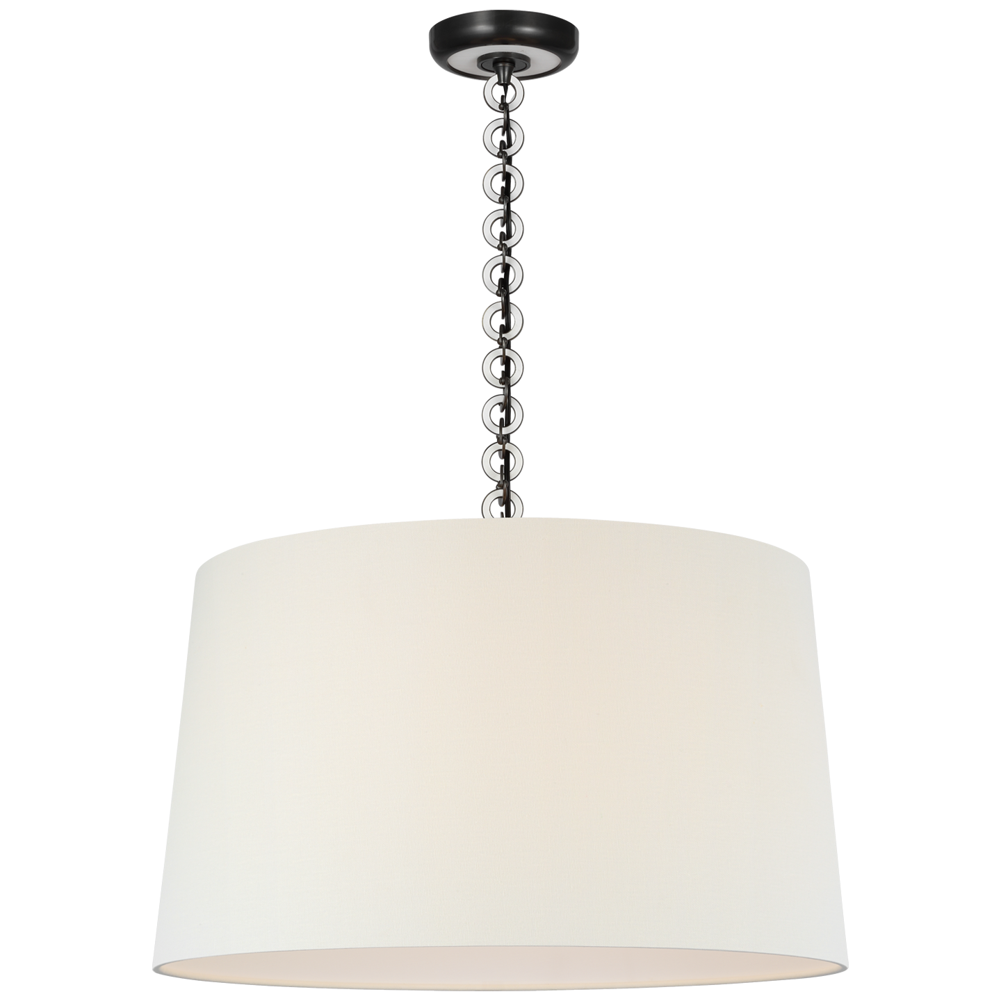 Evelyn 25" Hanging Shade | Bronze and White Oak | Linen Shade