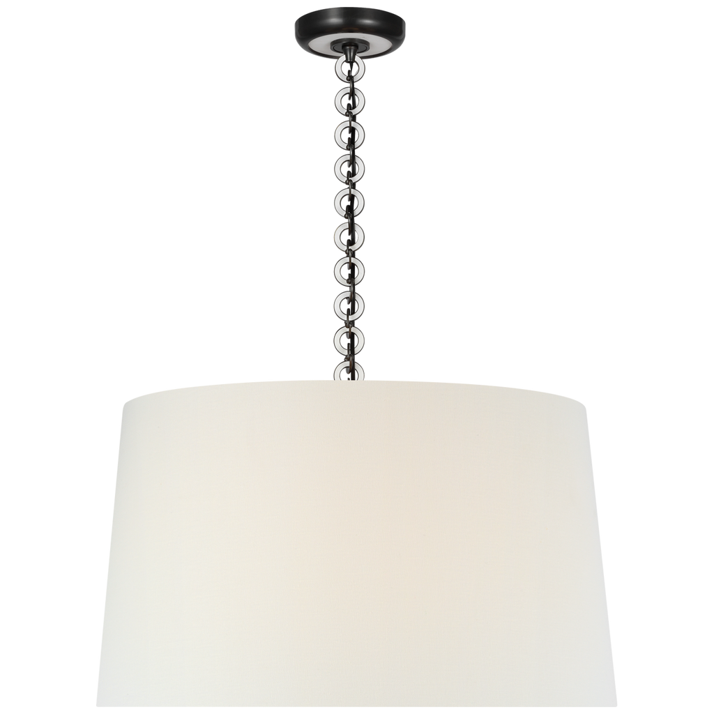 Evelyn 25" Hanging Shade | Bronze and White Oak | Linen Shade
