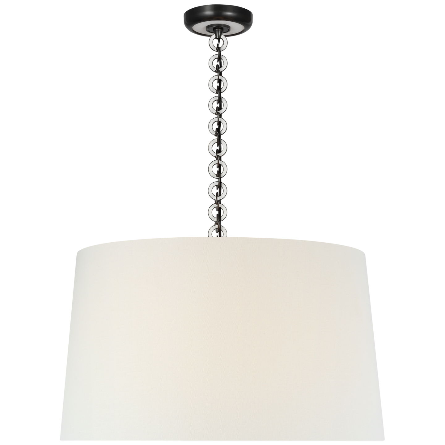 Evelyn 25" Hanging Shade | Bronze and White Oak | Linen Shade
