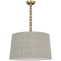 Evelyn 25" Hanging Shade | Hand-Rubbed Antique Brass and Natural Oak | Schumacher Natural Mohave Shade