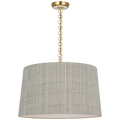 Evelyn 25" Hanging Shade | Hand-Rubbed Antique Brass and White Oak | Schumacher Natural Mohave Shade