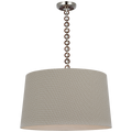 Evelyn 25" Hanging Shade | Polished Nickel and Natural Oak | Schumacher Dove Soho Weave Shade