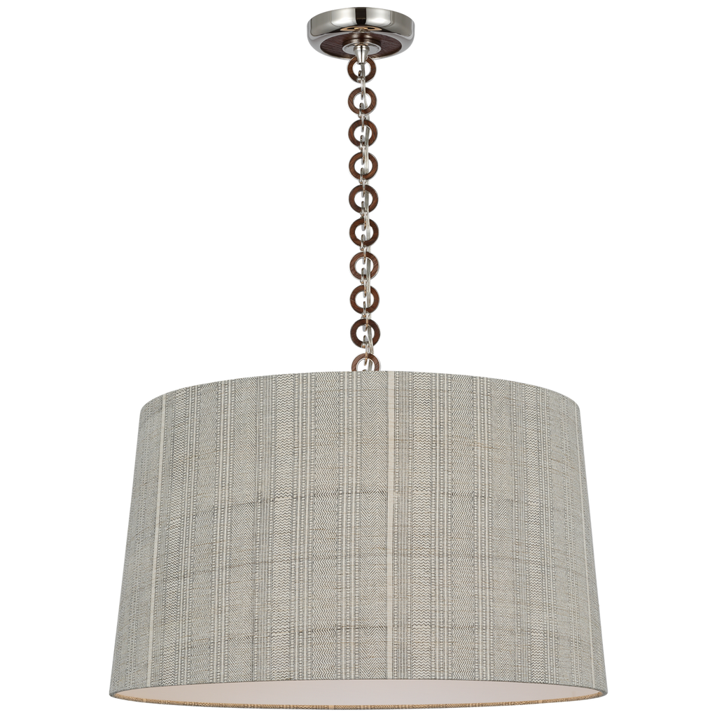 Evelyn 25" Hanging Shade | Polished Nickel and Natural Oak | Schumacher Natural Mohave Shade