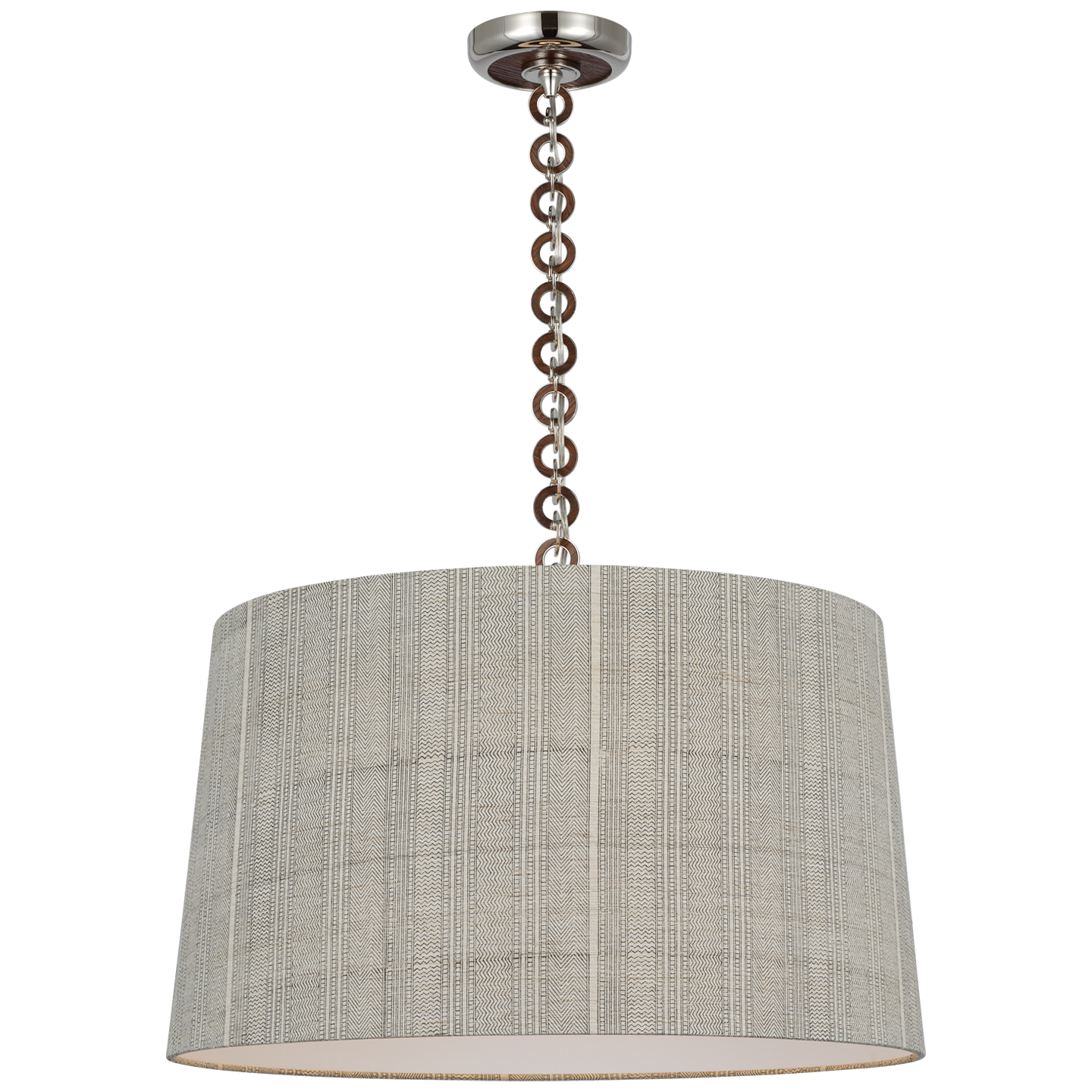 Evelyn 25" Hanging Shade | Polished Nickel and Natural Oak | Schumacher Natural Mohave Shade
