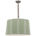 Evelyn 25" Hanging Shade | Polished Nickel and Natural Oak | Schumacher Verde La Jolla Shade