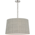 Evelyn 25" Hanging Shade | Polished Nickel and White Oak | Schumacher Natural Mohave Shade