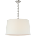 Evelyn 25" Hanging Shade | Polished Nickel and White Oak | Linen Shade