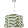 Evelyn 25" Hanging Shade | Polished Nickel and White Oak | Schumacher Verde La Jolla Shade