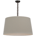 Evelyn 33" Hanging Shade | Bronze and Natural Oak | Schumacher Dove Soho Weave Shade