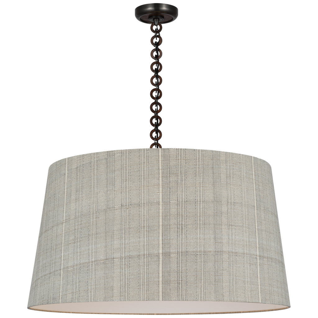 Evelyn 33" Hanging Shade | Bronze and Natural Oak | Schumacher Natural Mohave Shade