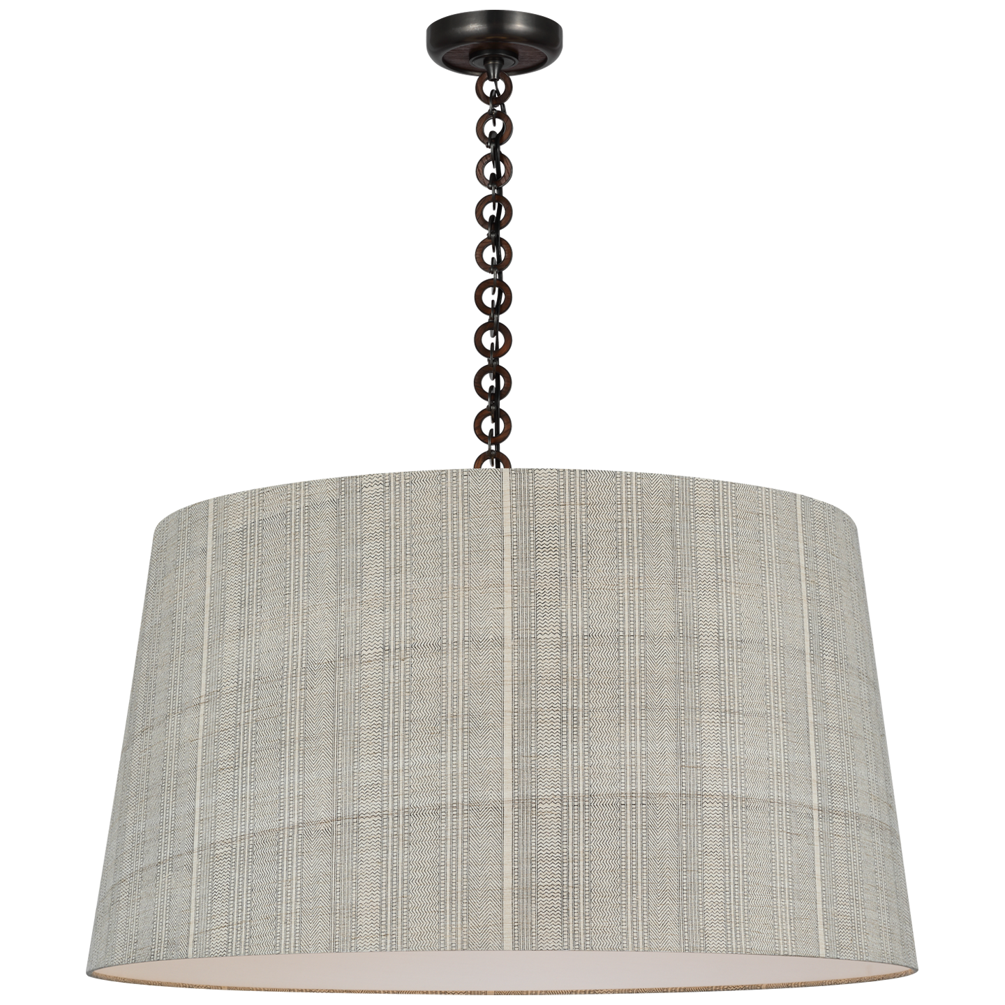 Evelyn 33" Hanging Shade | Bronze and Natural Oak | Schumacher Natural Mohave Shade