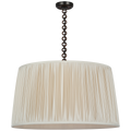 Evelyn 33" Hanging Shade | Bronze and Natural Oak | Champagne Silk Pleated Shade