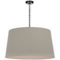 Evelyn 33" Hanging Shade | Bronze and White Oak | Schumacher Dove Soho Weave Shade