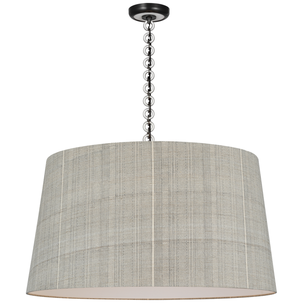 Evelyn 33" Hanging Shade | Bronze and White Oak | Schumacher Natural Mohave Shade