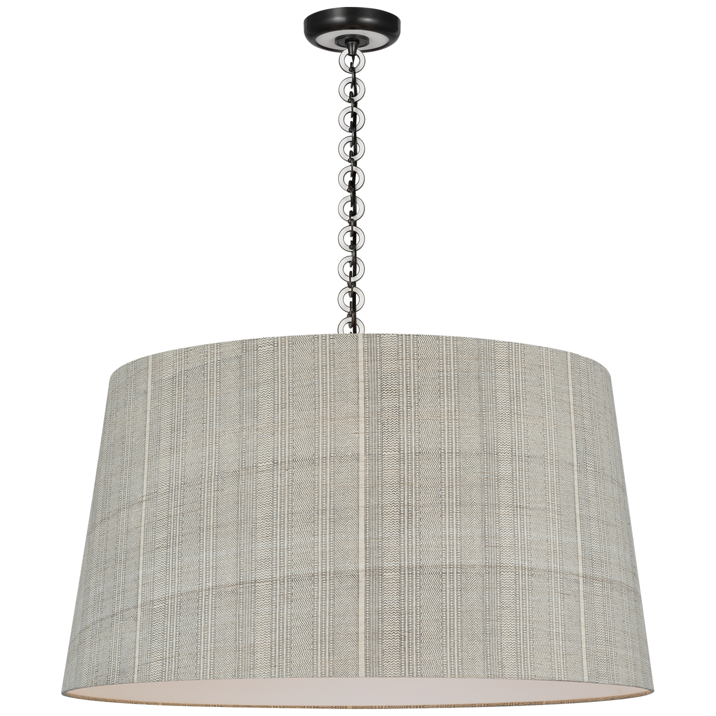 Evelyn 33" Hanging Shade | Bronze and White Oak | Schumacher Natural Mohave Shade