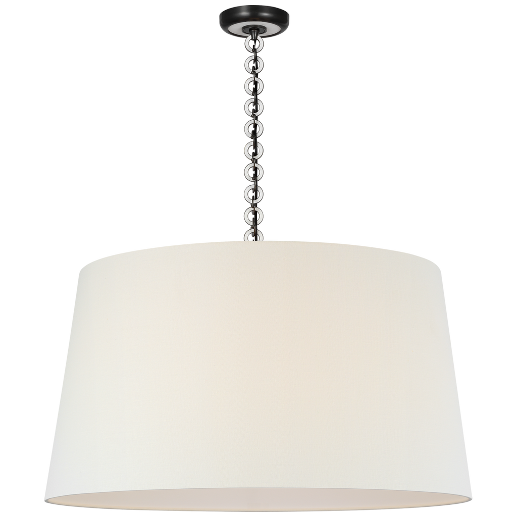 Evelyn 33" Hanging Shade | Bronze and White Oak | Linen Shade