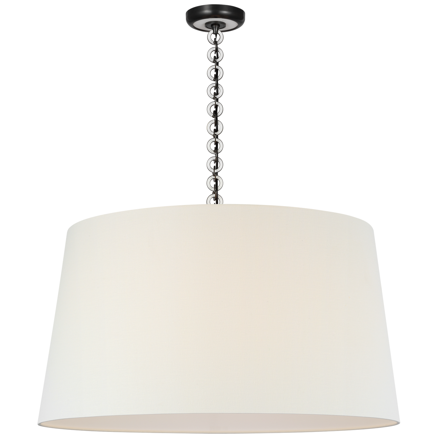 Evelyn 33" Hanging Shade | Bronze and White Oak | Linen Shade