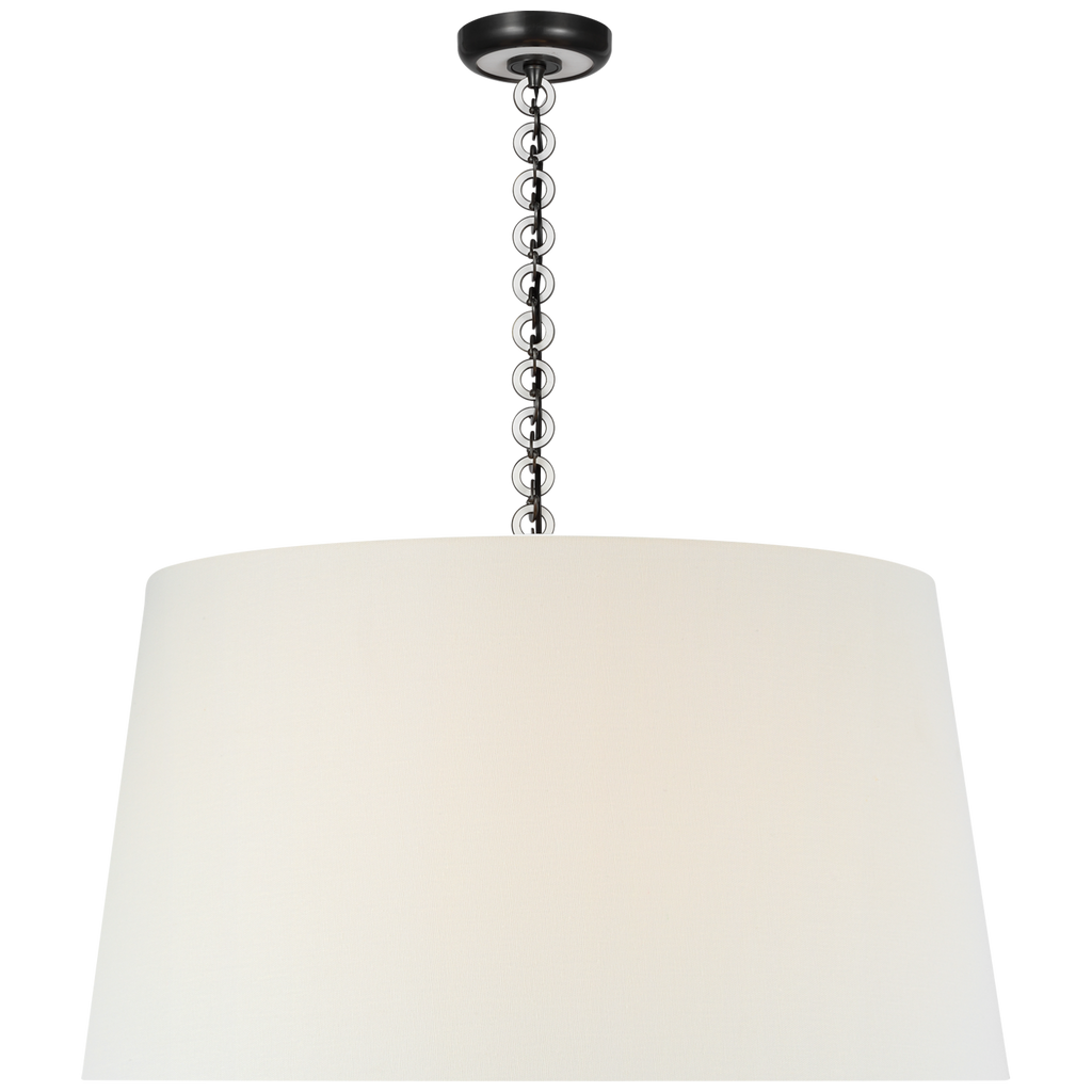 Evelyn 33" Hanging Shade | Bronze and White Oak | Linen Shade