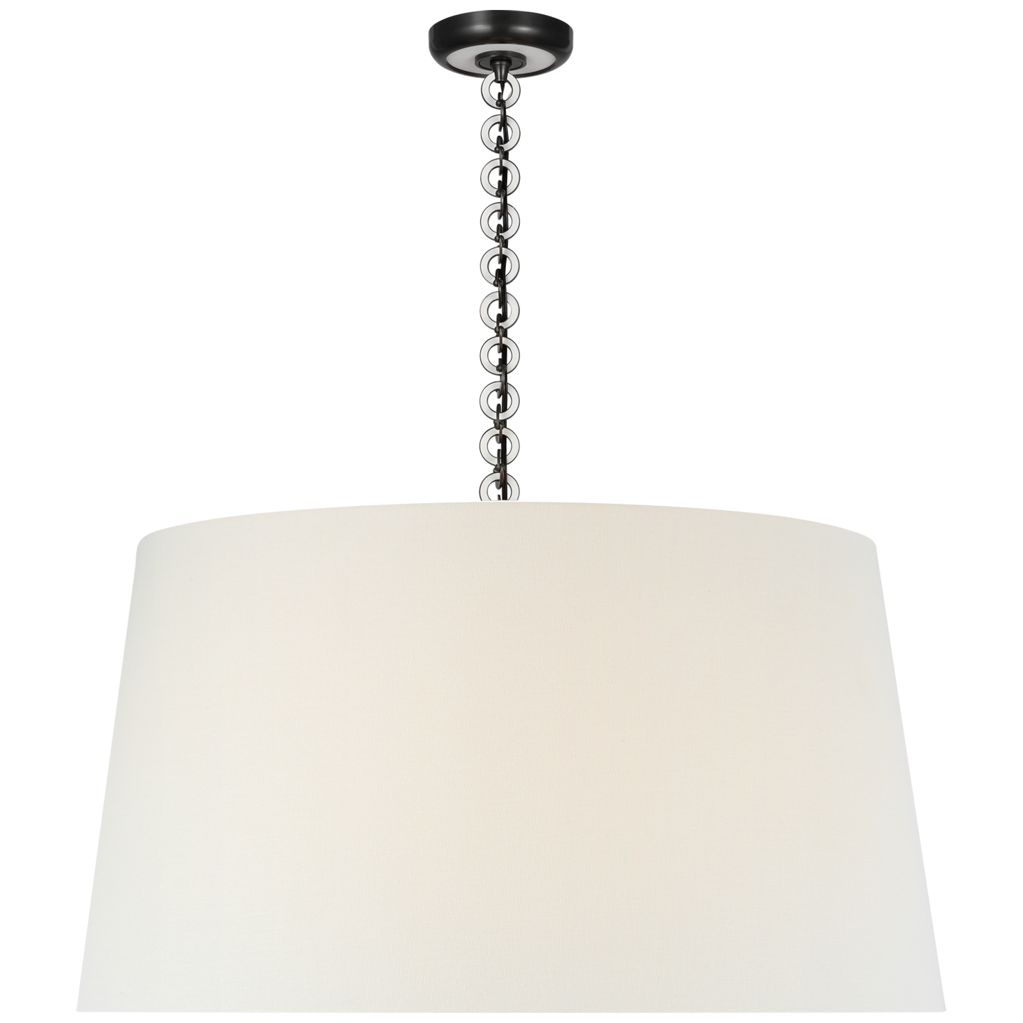 Evelyn 33" Hanging Shade | Bronze and White Oak | Linen Shade