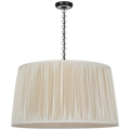 Evelyn 33" Hanging Shade | Bronze and White Oak | Champagne Silk Pleated Shade