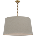 Evelyn 33" Hanging Shade | Hand-Rubbed Antique Brass and Natural Oak | Schumacher Dove Soho Weave Shade